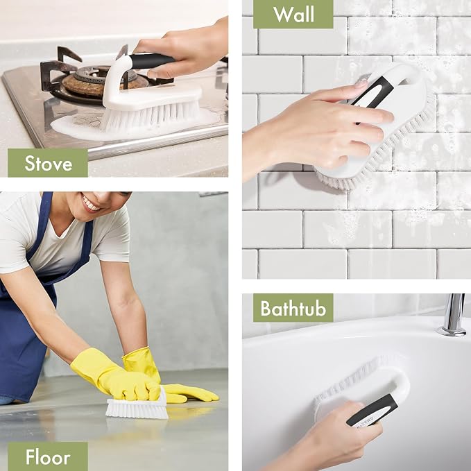Amazer Scrub Brush for Cleaning Comfort Grip Shower Scrubber Stiff Bristles - Image 7