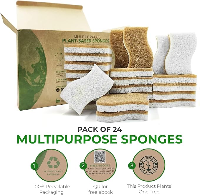 Biodegradable Natural Kitchen Sponge - Image 3