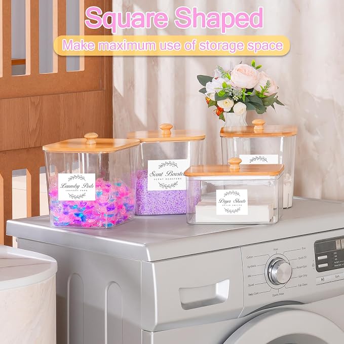 efluky 2 Pack Laundry Pods Container & Dryer Sheet Holder Set, Laundry Pods - Image 4