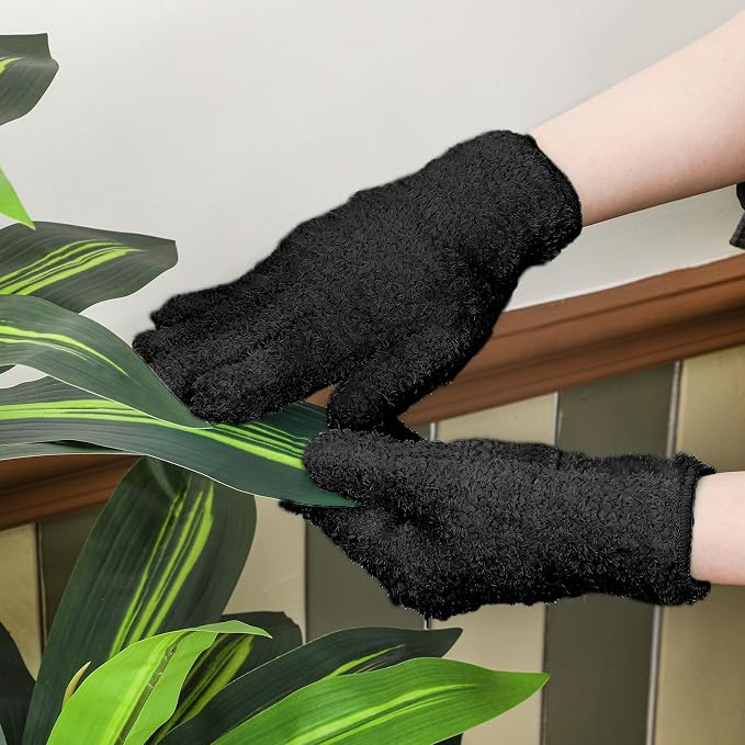 Patelai 3 Pairs Microfiber Plant Dusting Gloves Leaf Cleaning Gloves - Image 2