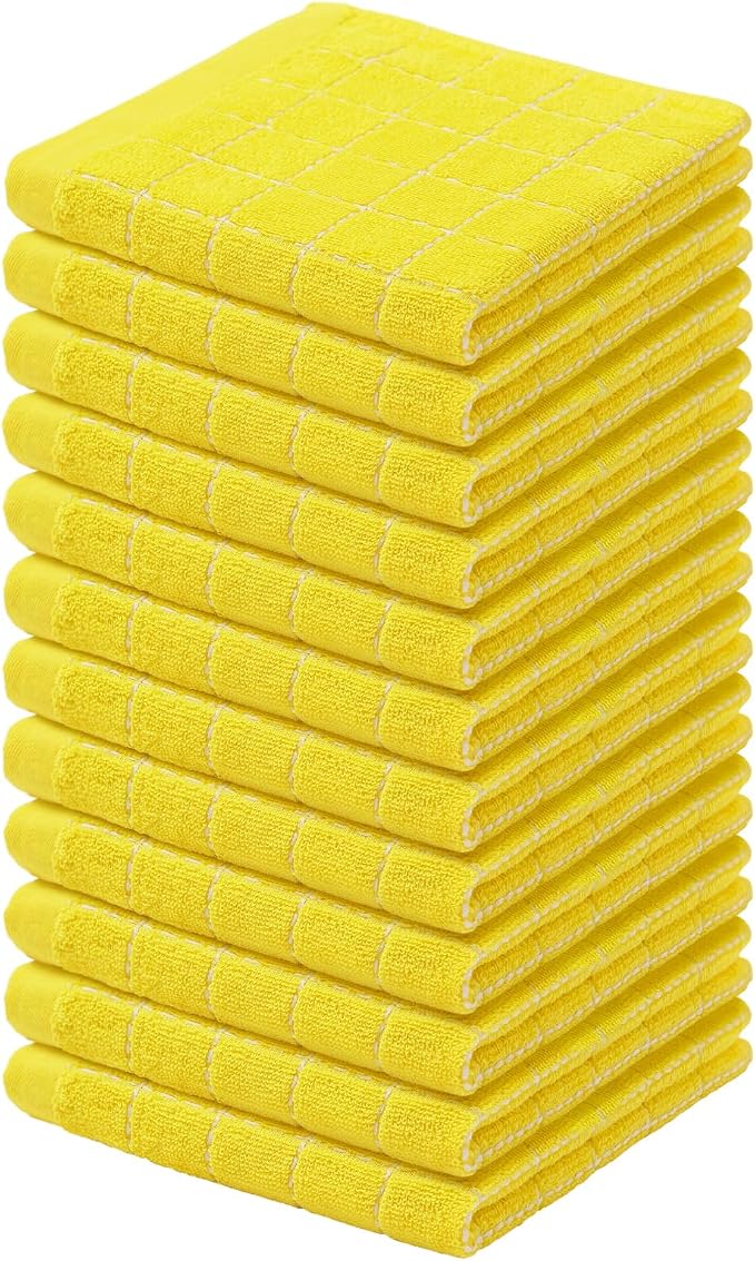Homaxy 100% Cotton Terry Kitchen Dish Cloths, Ultra Soft and Absorbent Dish by Homaxy