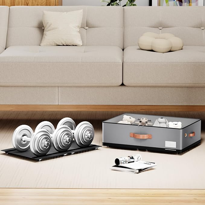 Under bed Storage With Wheels, Large Capacity 7.5 inches Height Storage Bins - Image 5