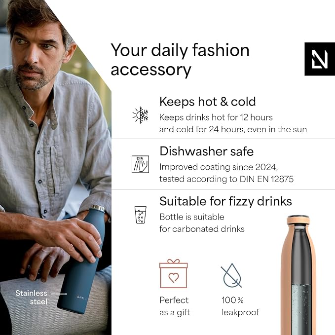 LARS NYSØM Stainless Steel Insulated Water Bottle 12oz 17oz 25oz 34oz 51oz | - Image 2