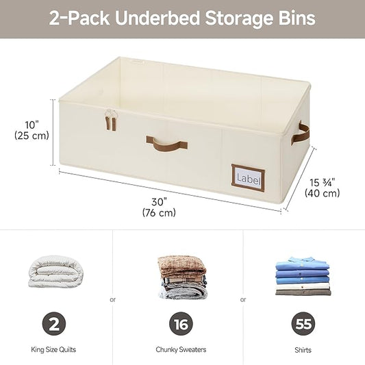 StorageWorks Under Bed Storage Bins, 90L Clothes Organizer - Image 2