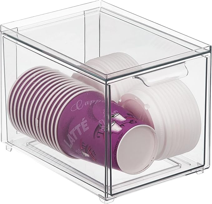 mDesign Plastic Pantry Organization and Storage Bin w/Pull Out Drawer - Image 8