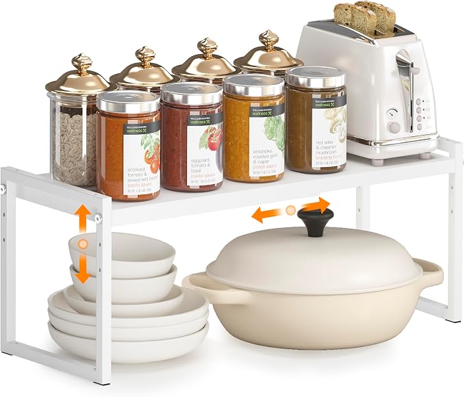 DOLALIKE Expandable Kitchen Countertop Organizer, Stackable Cabinet Shelf by DOLALIKE
