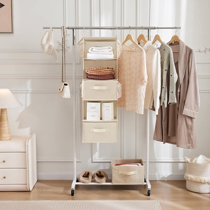 MAX Houser 5 Tier Shelf Hanging Closet Organizer, Cloth Hanging Shelf - Image 8