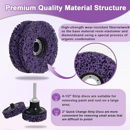 21 Pack Paint Strip Discs for Angle Grinder, 4-1/2'' x 7/8'' & 2" Rust Remover - Image 2