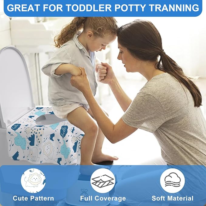 50 PCS Disposable Toilet Seat Covers, Extra Large Portable Potty Seat Covers - Image 6