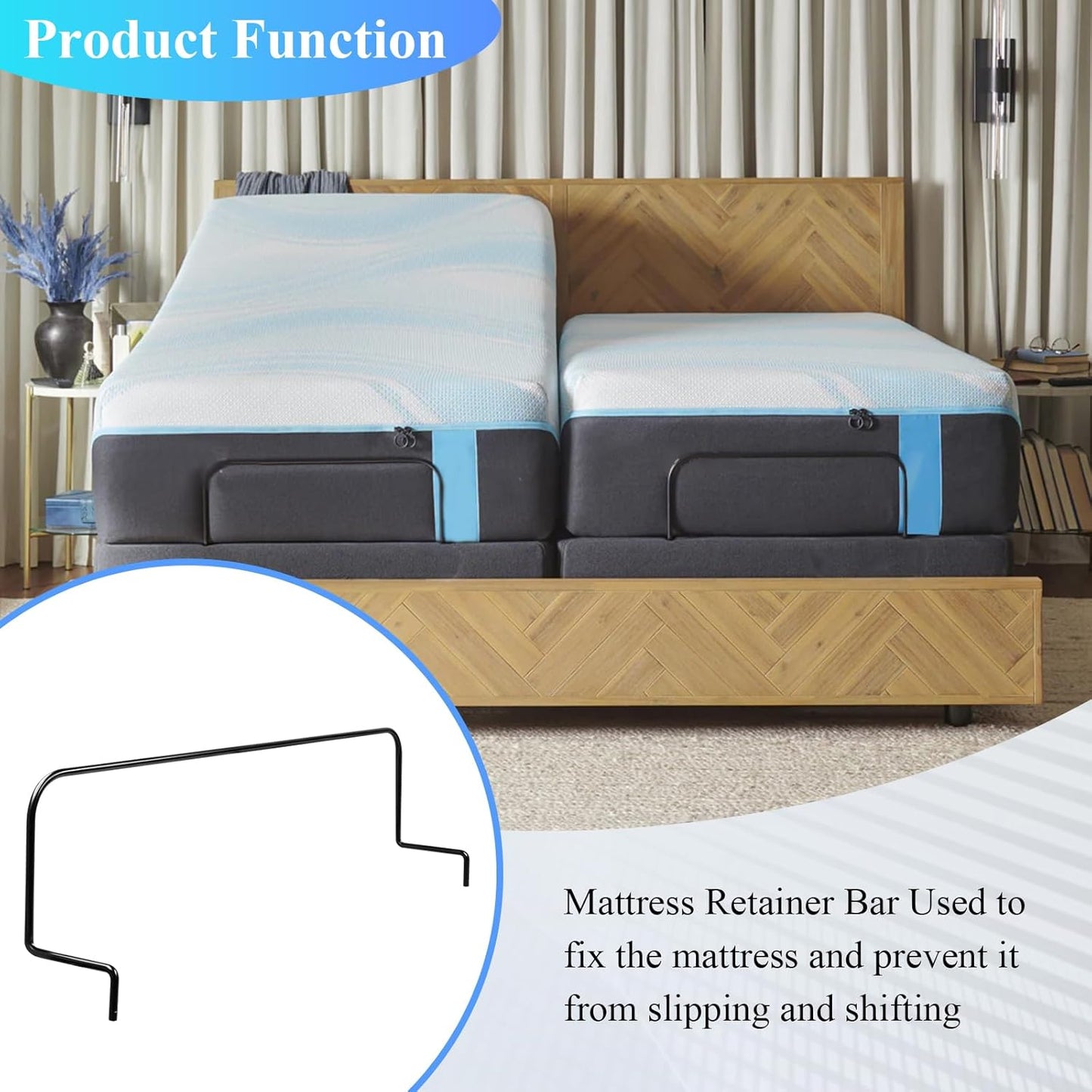 30 Inches Across Mattress Retainer Bar, 62004008 Foot Retainer Bar, Fit for Tempur-Pedic Ergo King Size Base, Can not be Used for Lifting The Adjustable Bed