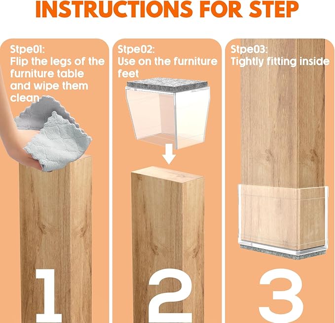 Rectangle Chair Leg Protectors for Hardwood Floors - Image 3