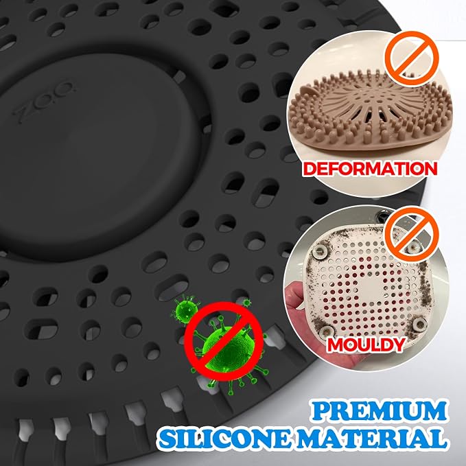 zaa Shower Drain Hair Catcher, Upgraded 2Pack Premium Silicone Drain Protector - Image 4