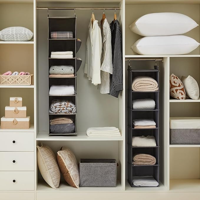 YOUDENOVA Hanging Closet Organizer and Storage, 6-Shelf Closet Hanging Storage - Image 4