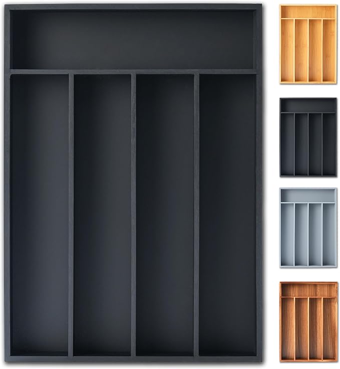Silverware Organizer, 10 Inch Utensil Organizer Kitchen Drawer Organizer Bamboo by Sunbreath