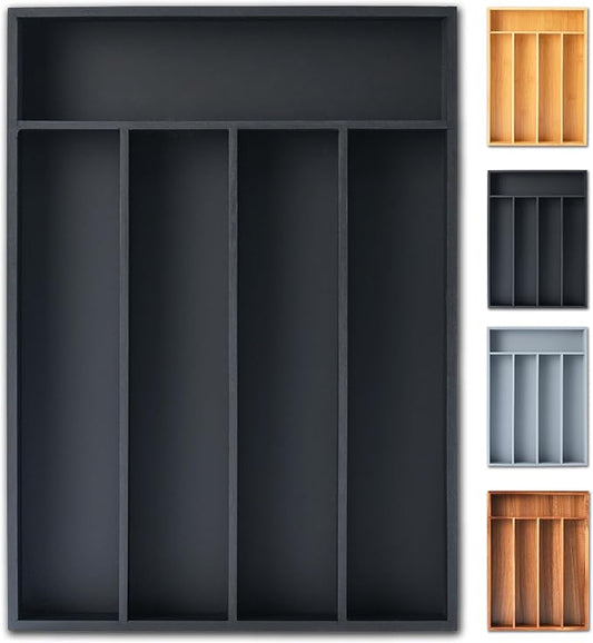 Silverware Organizer, 10 Inch Utensil Organizer Kitchen Drawer Organizer Bamboo by Sunbreath