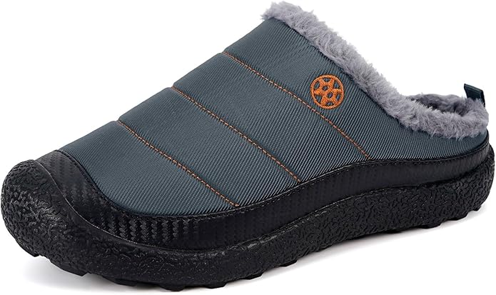 Womens Mens House Slippers Slip on Snow Winter Warm Fully Fur Lined Slippers by Eagsouni