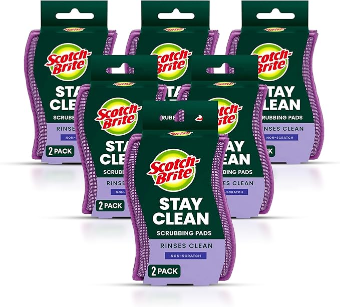 Scotch-Brite Stay Clean Scrubber Pads, Non-Scratch Dish Sponges by 3MIndustrial