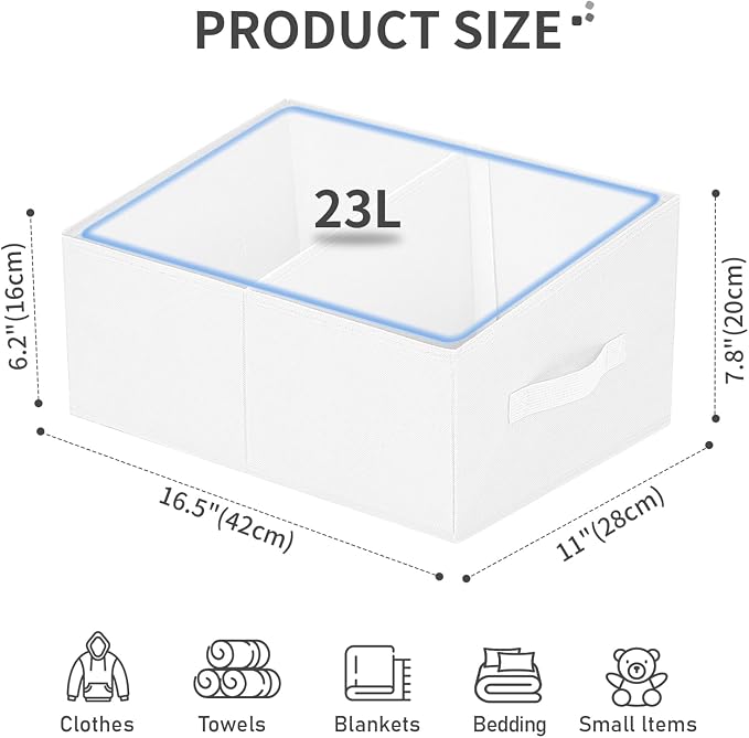 DIMJ Large Closet Shelf Organizer Bins 4 Packs - Image 2