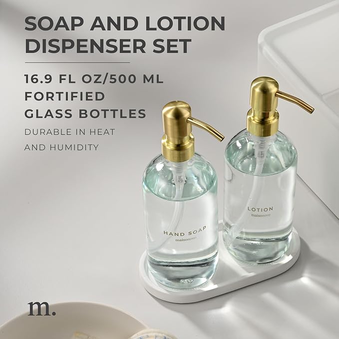 MaisoNovo Soap Dispenser 3-Piece Set | 16.9oz Clear Bottles - Image 2