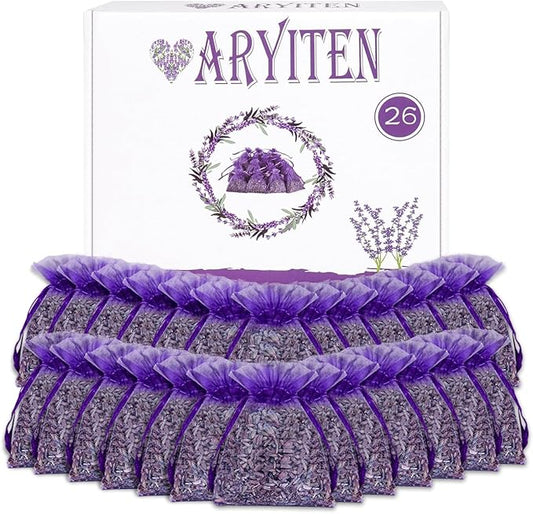 20 Pack Lavender Sachet Bags, 100% Natural French Dried Lavender Sachets by Aryiten