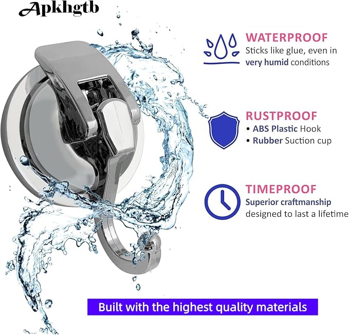 Heavy Duty Vacuum Suction Cup Hooks, 2 Pack - Image 5