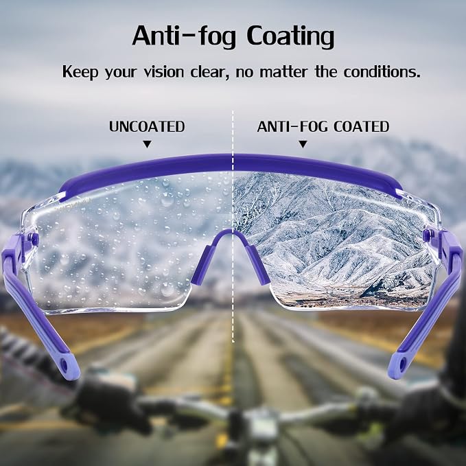 UKNOW Safety Goggles Over Glasses, Safety Glasses Anti Fog Wraparound Eye - Image 3