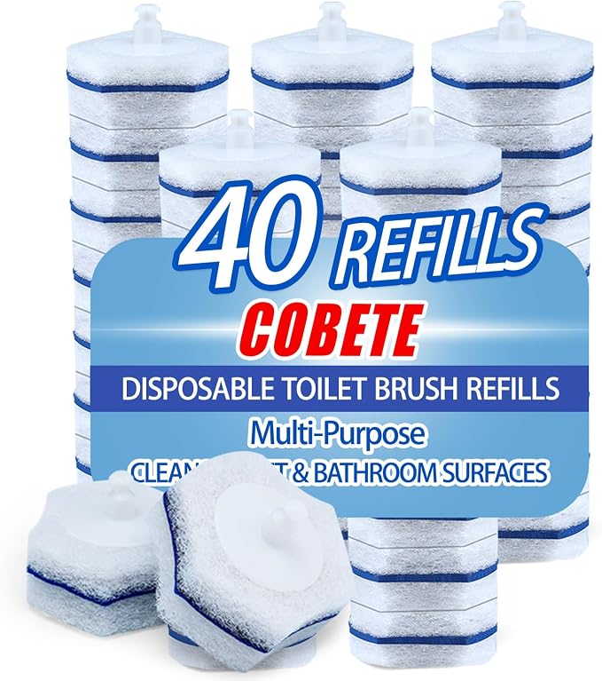 COBETE Disposable Toilet Brush Wand Refills, Disposable Toilet Refill Bowl by COBETE