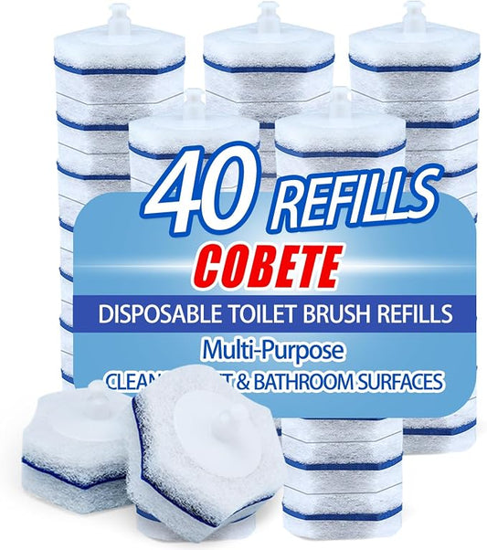 COBETE Disposable Toilet Brush Wand Refills, Disposable Toilet Refill Bowl by COBETE