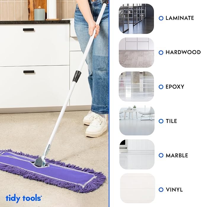 36 Inch Purple Commercial Dust Mop & Floor Sweeper - Image 7