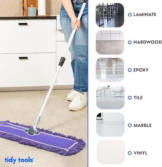 24 Inch Purple Commercial Dust Mop & Floor Sweeper - Image 7