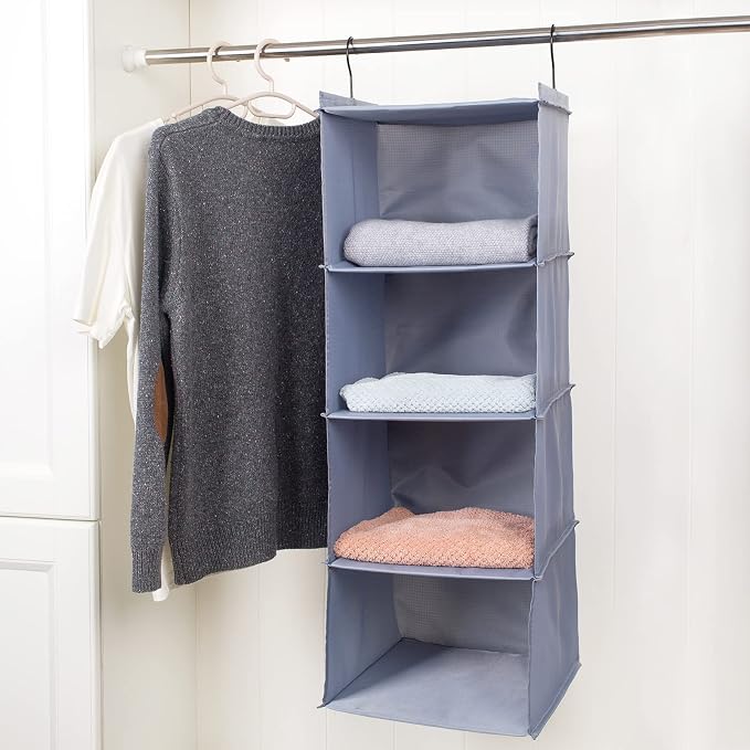 Hanging Closet Organizer, Easy Mount Foldable 4-Shelf Hanging Closet Wardrobe - Image 8