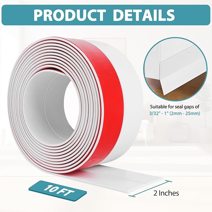 Weather Stripping Door Draft Stopper Flexible Self Adhesive Silicone Door Seal - Image 6