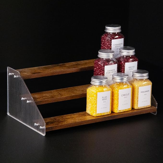 nianfeng Tiered Spice Rack, 3-Tier Spice Pantry Kitchen Cabinet Organizer by nianfeng