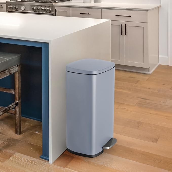 8 Gal Kitchen Trash Can, 30L Recycling or Garbage Bin, Brushed Stainless Steel - Image 8
