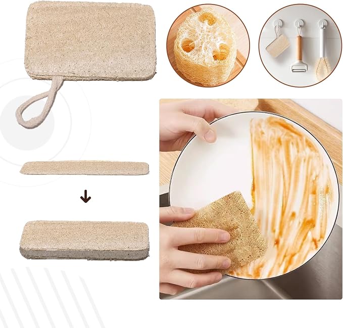 Haploon 7 Piece Wooden Dish Brush Natural, Bamboo Brush Kitchen Set Dish - Image 5