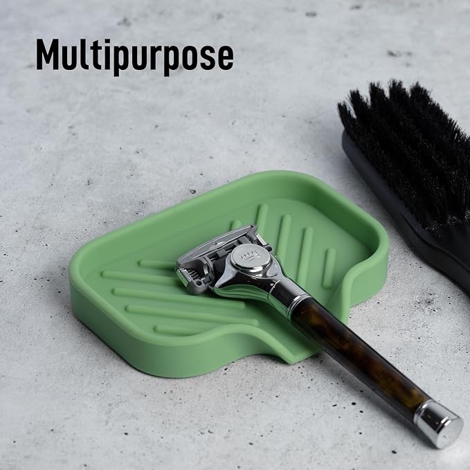 Zulay Kitchen Small Silicone Sponge Holder – Space-Saving Sink Organizer Tray - Image 5