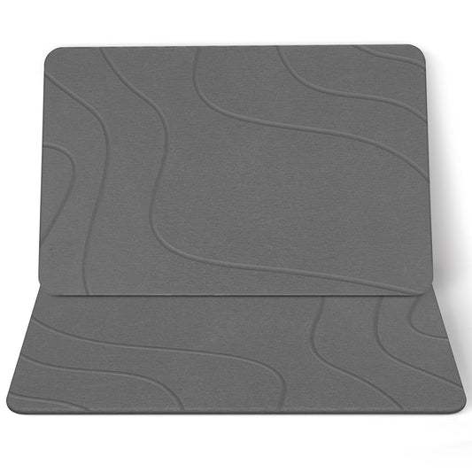 2 Pack Stone Bath Mat, Diatomaceous Earth Bath Mat, Stone Shower Mat for Bathroom, Absorbent Bath Mats, Non-Slip Barhroom Floor Mat, Quick Dry, Easy to Clean, 23.6 x 15.4