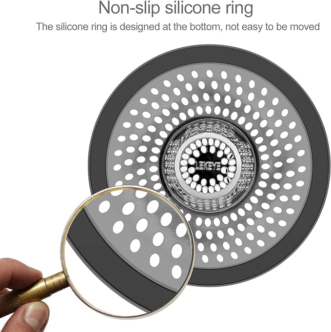 LEKEYE Drain Hair Catcher/Bathtub Shower Drain Hair Trap/Strainer Stainless - Image 4