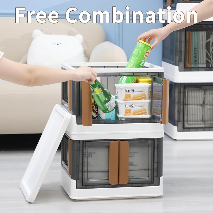 HAIXIN Closet Organizers and Storage, 4 Doors Opening Stackable Storage Box - Image 5