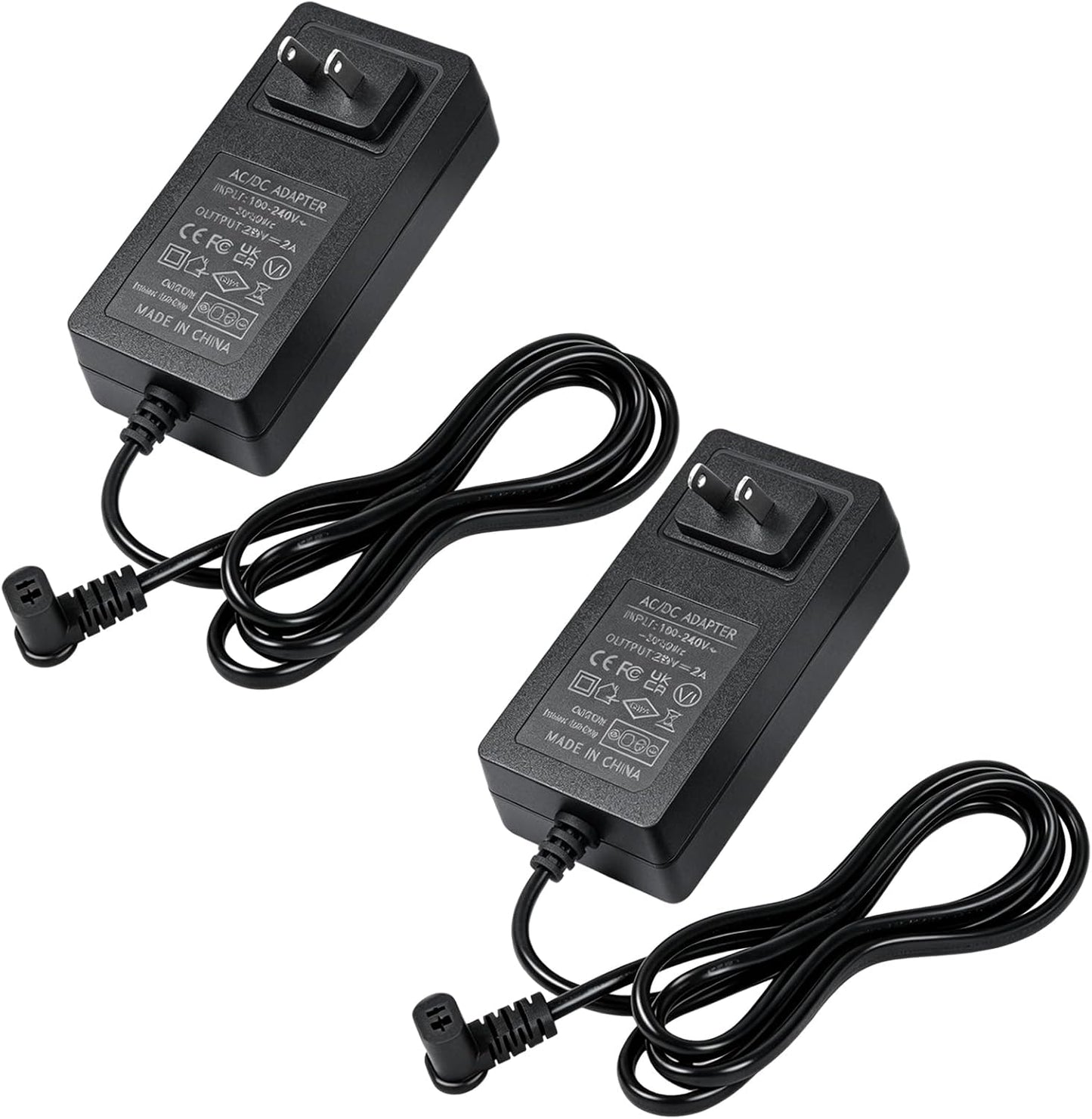 2 Pack 29V 2A AC/DC Electric Recliner Power Supply Replacement with 2-Pin Connector, Universal Adapter for Lift Chair Sofa, Compatible with OKIN Limoss ZB-H290020A-C ZBPOWER FS2900-2000