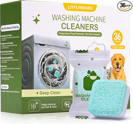 Washing Machine Cleaner Tablets – 36 Count, 18-Month Supply – Pet Hair & Odor by Unknown