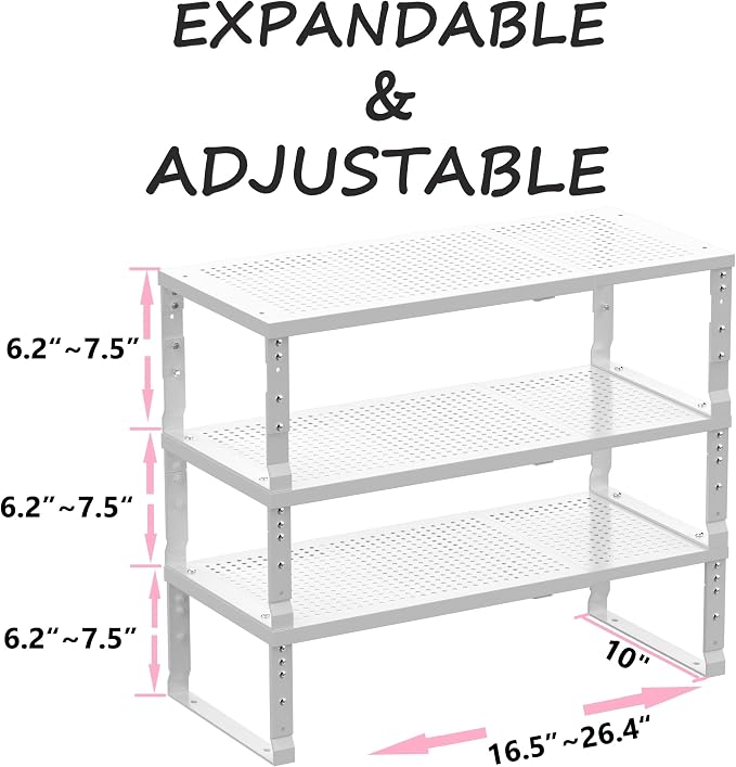 Metal Stackable Expandable Storage Shelf - Image 3