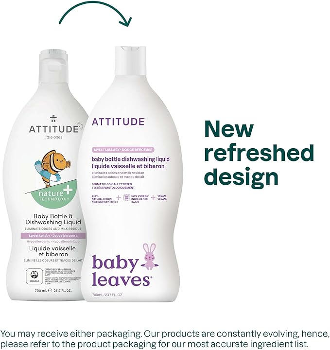 ATTITUDE Baby Dish Soap and Bottle Cleaner, EWG Verified Dishwashing Liquid - Image 2