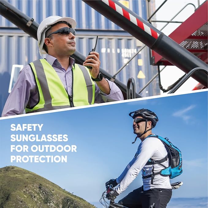 amoolo Tinted Safety Glasses Bulk of 48, Protective Safety Sunglasses, Dark - Image 7