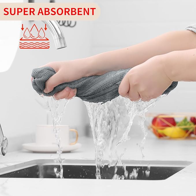 Homaxy 100% Cotton Waffle Weave Kitchen Dish Cloths, Ultra Soft Absorbent Quick - Image 3