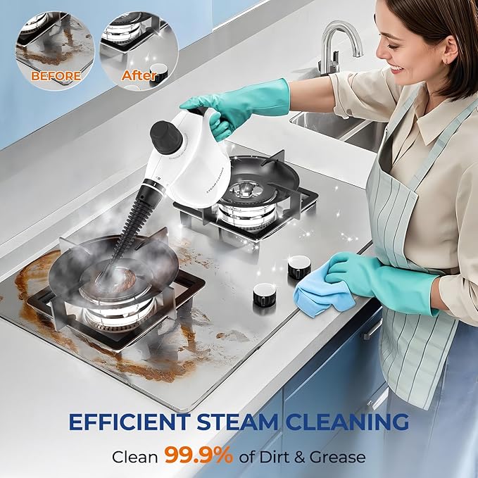 LABIGO Steam Cleaner, Pressurized Handheld 13pcs Multi-Purpose Natural Deep - Image 2