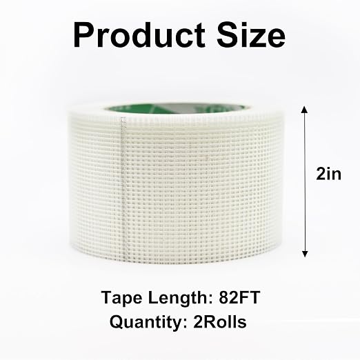 2 Rolls Drywall Repair Joint Tape, 2 Inch x 164FT, Self-Adhesive Drywall Mesh - Image 2