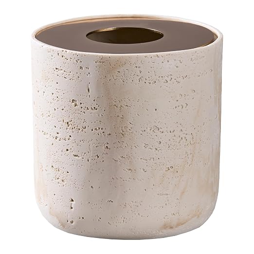 Natural Travertine Textures Mini Trash Can by Polytree
