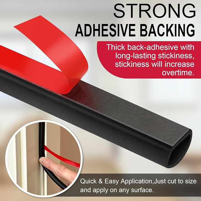 【New Upgrade】 Silicone Door Weather Stripping Door Seal Strip, 19.7 Feet - Image 5