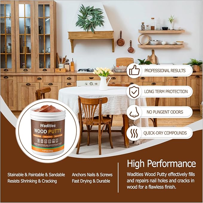 Walnut Wood Filler, Walnut Wood Putty, Paintable Stainable Wood Repair Putty - Image 2